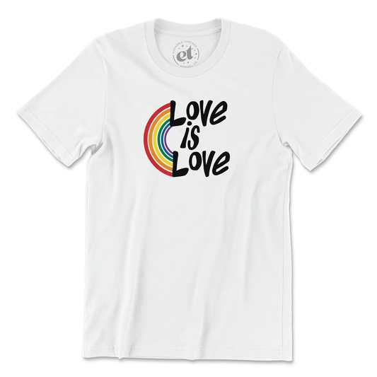 Love is Love Rainbow Unisex Tee - White White