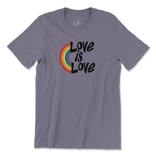 Love is Love Rainbow Unisex Tee - White Storm Gray