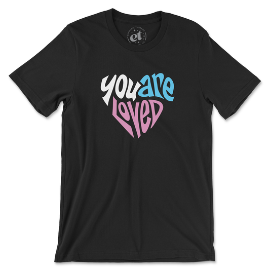 You Are Loved Heart Unisex Tee Black