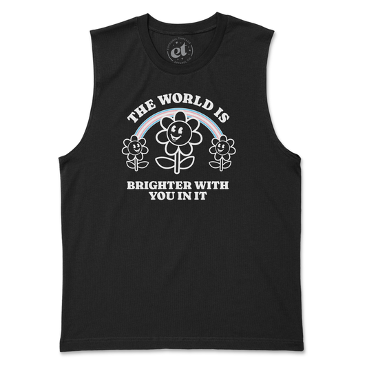 The World is Brighter With You In It Unisex Tank Black